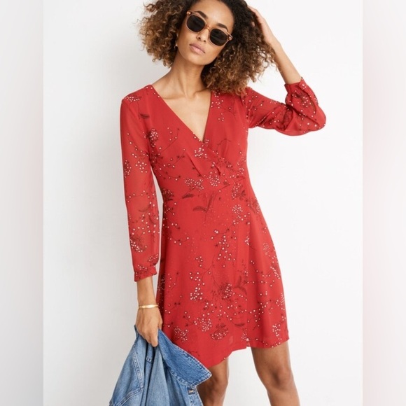 Madewell Hazelwood Wrap-Front Mini Dress in Windswept Floral NWT | size 8 - Picture 6 of 7